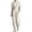 White, variant on AJGRHE Women's Wide Leg Jumpsuits Summer Half Turtleneck Short Sleeve Wide Leg Jumpsuit Casual Solid Loose Long Pants Fashionable Piece Khaki S