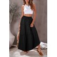 thumbnail image 2 of Women Maxi Skirt Boho Elastic Waist A-Line Pleated Swing Long Skirt with Pockets, 2 of 2