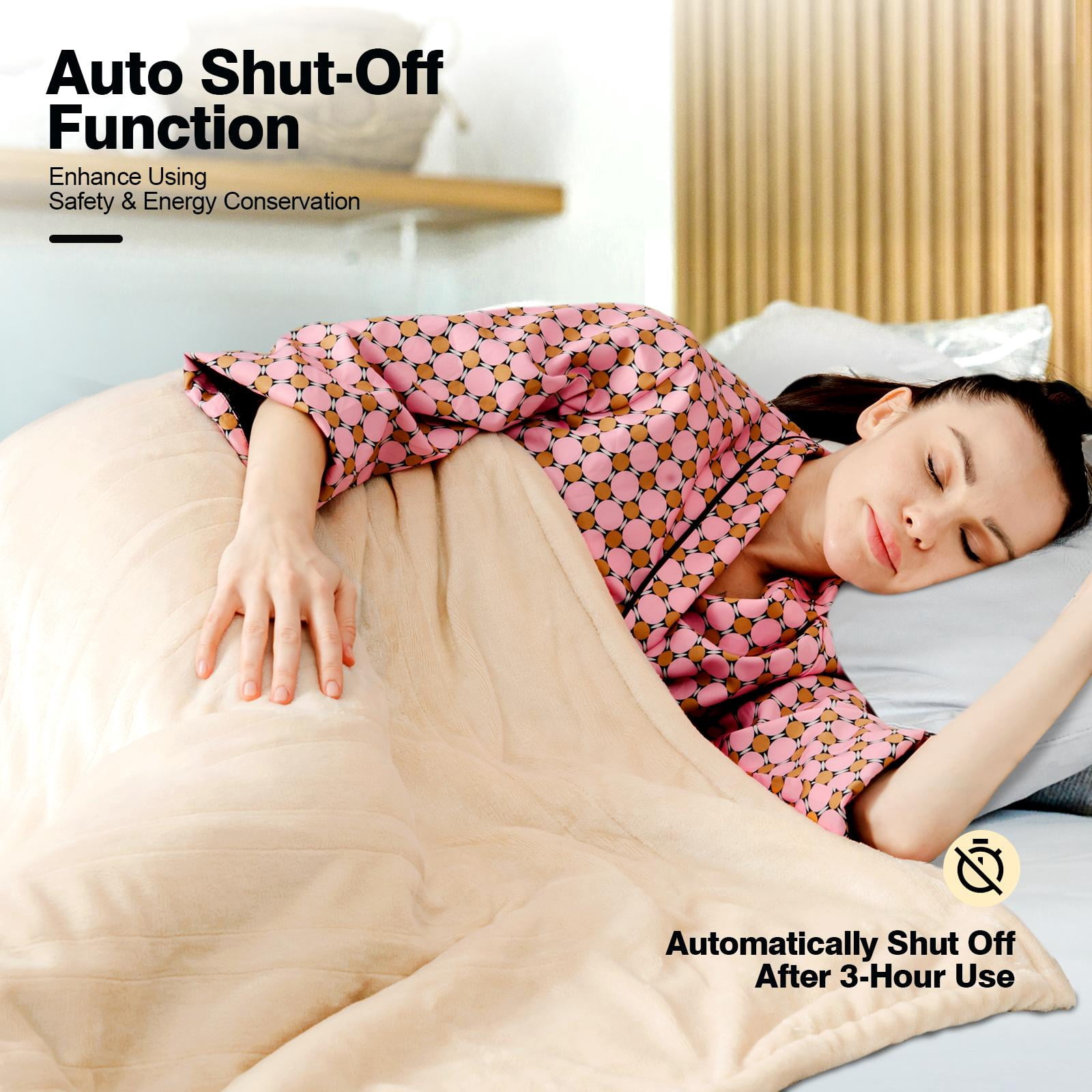 Giantex Electric Throw Heated Blanket, Soft Fast Heating Blanket w/5 Heat  Settings, 3 Hours Auto-Off u0026 Thermostatic Control, Warming Double-Side  Flush Blanket Machine Washable, Grey - Walmart.com