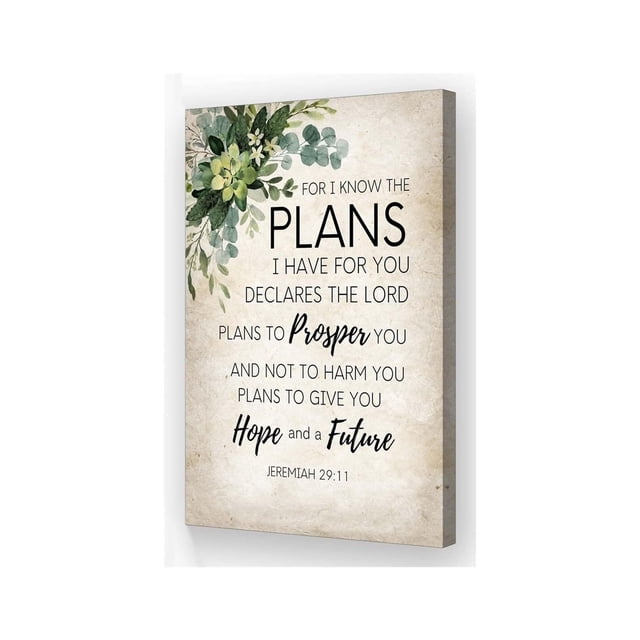 Vintage Scripture Wall Art Jeremiah 29 11 for I Know The Plans for You Rustic Home Decor Gift poster Unframed12x18inch(30x45cm)
