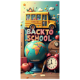 thumbnail image 2 of Colorful Back to School Banner with Apple Alarm Clock and Backpack Elements Backdrop for Classroom Decorations School Party Photography Props Supplies, 2 of 4