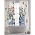 thumbnail image 5 of Christmas Sheer Curtains 84 Inch Length 2 Panels Set Window Treatments, Retro Snowflakes Floral Eucalyptus Leaves Rod Pocket Semi Curtains for Living Room/Bedroom/Kitchen Décor, 104"W x 84"L, 5 of 7