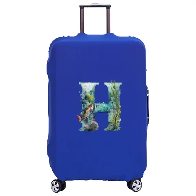 Luggage Cover Washable Case Cover Protective Case Scratch Proof Case Cover Suitable for Fish Letter Print Pattern Fits 18-32inch 8fish letter H L