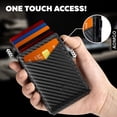 thumbnail image 6 of AOMGO Slim Wallet for Men, Pop Up Card Holder with Money Clip, ID Window and Magnetic Closure, Vegan Leather Minimalist Bifold Wallet, Carbon Fiber Design, Black, 6 of 11