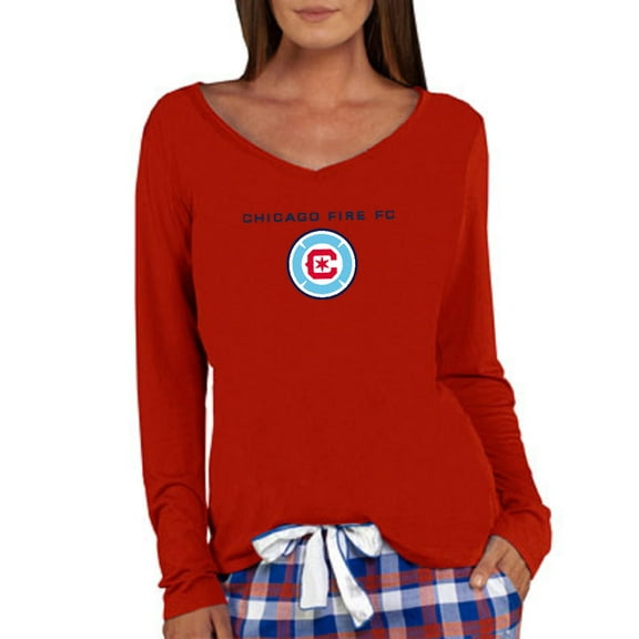 Women's Concepts Sport Red Chicago Fire Team Marathon V-Neck Long Sleeve Top