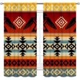 thumbnail image 2 of Aztec Curtains, Southwestern Natvie Eagle Tribal American Red Ethnic Western Abstract Geometric Boho Blackout Window Drapery Treatments for Bedroom Living Room Kitchen Bathroom 2 Panels, 84"x84" Inch, 2 of 5