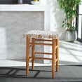 thumbnail image 4 of SAFAVIEH Kaleo Rectangle Backless Counter Stool, White/Natural, 4 of 11
