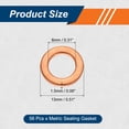 thumbnail image 2 of Uxcell 56Pcs M8 Flat Washer, 8mm ID 13mm OD 1.5mm Thickness Copper Sealing Ring, 2 of 6