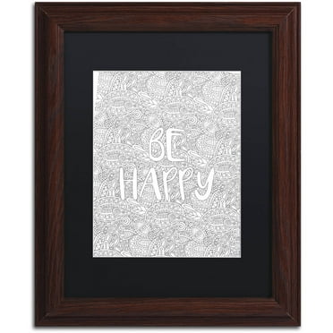 Trademark Fine Art "Inspirational Quotes 31" Canvas Art by Hello Angel, Black Matte, Wood Frame