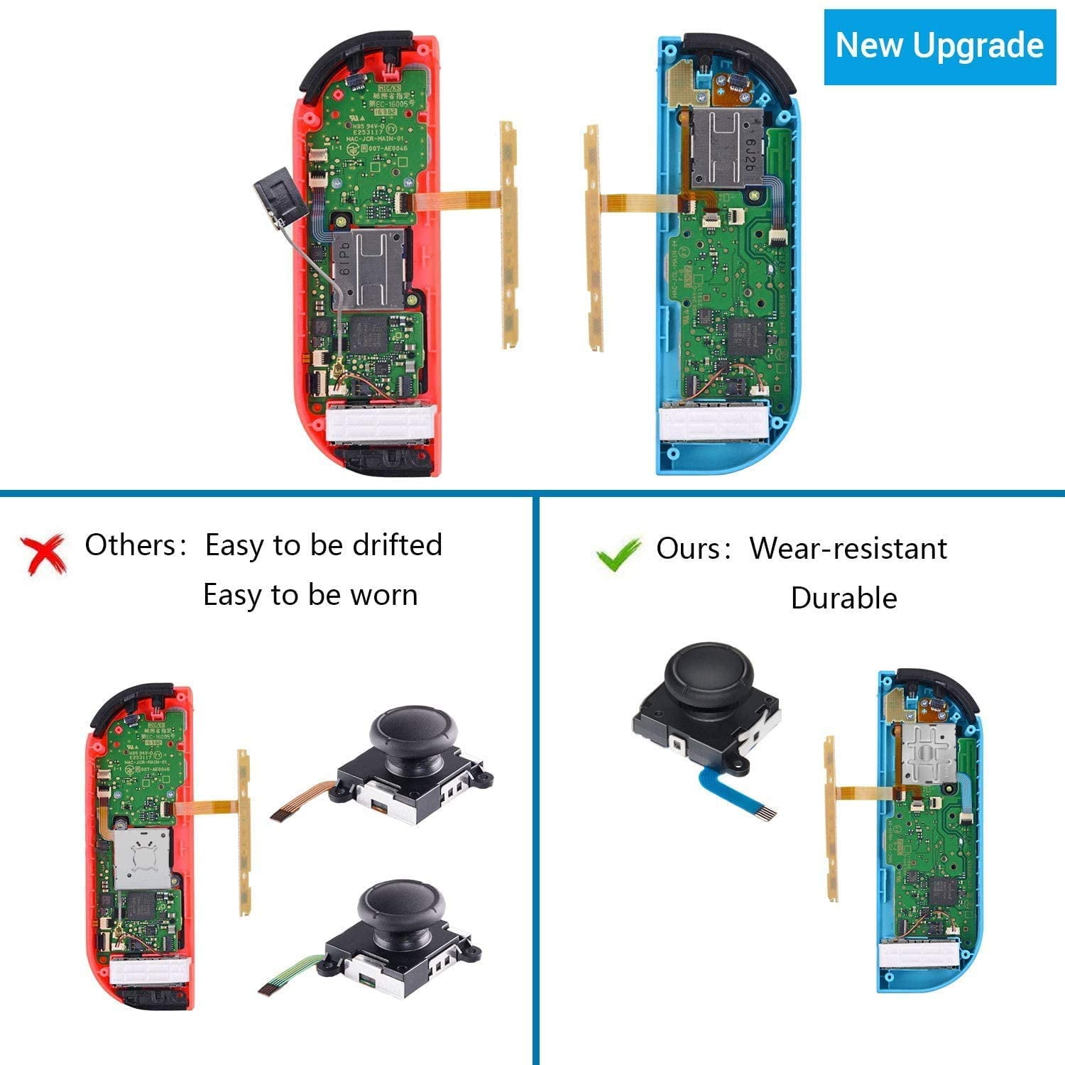 LAICAIW Original 3D Analog Joystick Joy-Con Replacement Left/Right