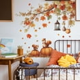 thumbnail image 4 of zhmrfg Painting Fallen Leaves Pumpkins and Squirrels Wall Stickers, Removable Vinyl Wall Decals for Living Room and Restaurant, Autumn Themed Home Decor for Seasonal Decoration, 4 of 7
