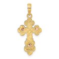 thumbnail image 4 of Auriga 14K Two-tone Gold Crucifix Cross W/ Scallop Trim Charm for Women (Length - 25.5mm, Width - 13mm), 4 of 6