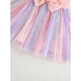 thumbnail image 5 of Coduop Kids Toddler Girls Summer Rainbow Mesh Dress Bowknot Ruffle Sleeve Princess A-line Dress, 5 of 6