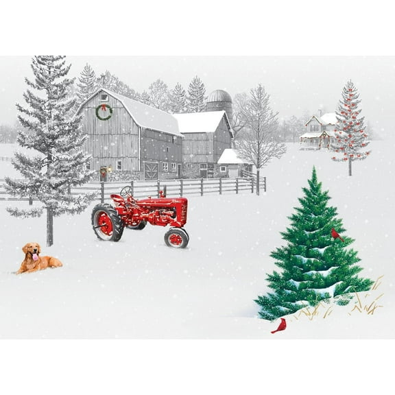 Vermont Christmas Company Box of 'Quiet Christmas' Christmas Cards - 15 Cards & 16 Foil Envelopes