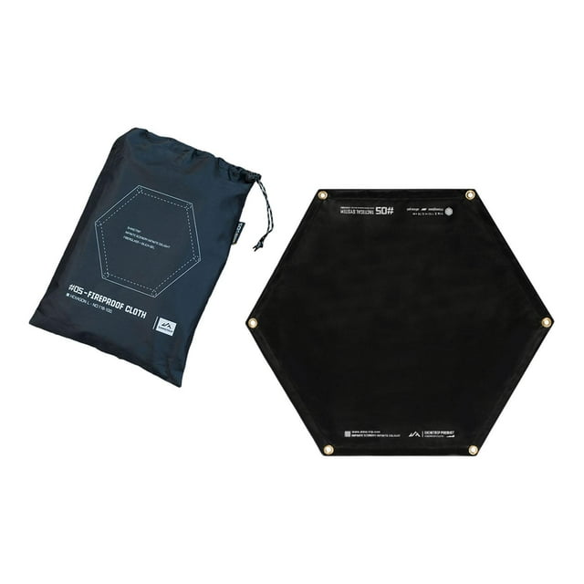 koolsoo Fireproof Mat Insulation Pad Floor Protection Hexagonal Foldable Grill Mat Camping Fire Mat for BBQ, Picnic, Hiking, Lawn S