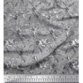 thumbnail image 1 of Soimoi Gray Polyester Crepe Fabric Batik Tie-Dye Printed Fabric 1 Yard 52 Inch Wide, 1 of 3