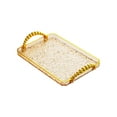thumbnail image 3 of Bandeja rectangular para servir, organizador de tocador de baño, plato de fruta moderno Simple, bandeja de almacenamiento de joyas para encimera, Borde dorado ámbar., 3 of 8