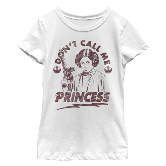 Girl's Star Wars Leia Don't Call Me Princess  T-Shirt - White - Medium