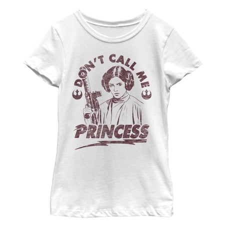 Girl s Star Wars Leia Don t Call Me Princess Graphic Tee White Small