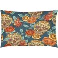 thumbnail image 4 of Juego de ropa de cama de 3 piezas ABPHQTO Funda de edredón de calavera con flores de diamante, 4 of 4