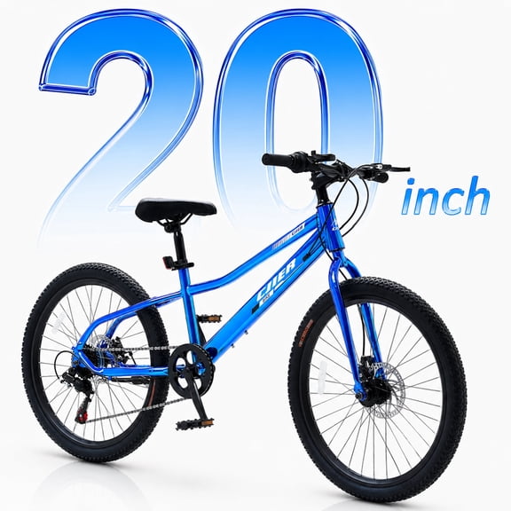 ICEELF 20 inch Kids Mountain Bike, 7-Speed Bicycle for Boys & Girls Ages 6-11, Carbon Steel Frame, Dual Disc Brakes, Multi Color