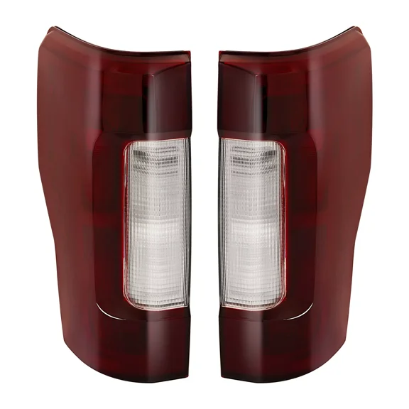 Kojem Pair Tail Light for 2017-2019 Ford F250 F350 F450 Super Duty Pickup Truck Replacement for FO2800256 FO2801256 Tail Rear Lamp w/o Blind Spot Red Smoked Lens Chrome Housing LH & RH