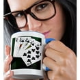 thumbnail image 2 of 3drose, Poker Hands Royal Flush Clubs, 15oz Two-tone Blue Mug, 2 of 6