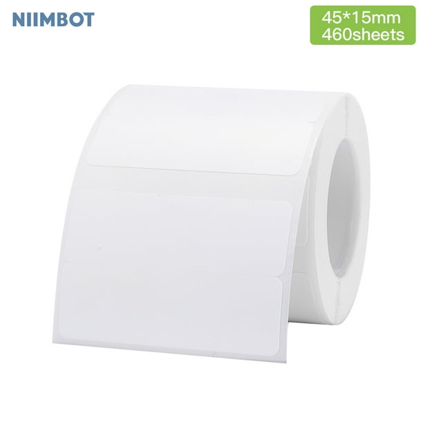 Niimbot White Blank Thermal Printing Paper Roll Barcode Price Size Name Label Paper Waterproof Oil-Proof Tear Resistant 45*15mm 460sheets/roll for ...