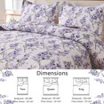 thumbnail image 5 of Green Essen 3 Pcs Floral Quilt Sets, Soft Lightweight Microfiber Bedspreads Reversible Purple Flower Green Leaves Coverlet, 1 Quilt & 2 Pillow Shams(Twin Size）, 5 of 7