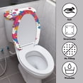 thumbnail image 3 of HELLHERO Flowers Pattern Bathroom Toilet Lid Cover Easy to Install for Hotel Easy Care Toilet Seat Covers Set, 3 of 8