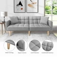 thumbnail image 6 of BSHTI Home Twin Reclining Futon with 2 Pillows, Light Gray, 6 of 25