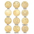 thumbnail image 2 of 5 uds 12 constelaciones chapadas en oro moneda conmemorativa coleccionable regalo Capricornio Sywqhk Libre de BPA, 2 of 7