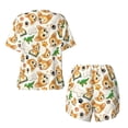 thumbnail image 6 of Wukai Cute Puppy Women's Pajama Set,Short-Sleeve Top and Shorts with Elastic Waistband and Pockets for Loungewear, Yoga, and Casual Wear-X-Large, 6 of 8