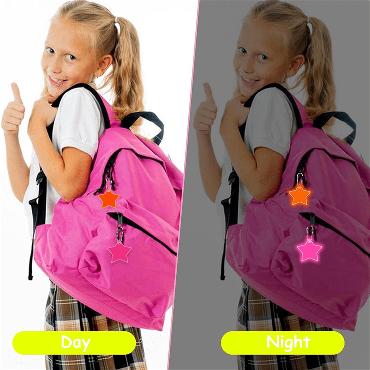 Porte-clés réfléchissant petit fantôme pour sécurité enfant Porte-clés réfléchissant petit fantôme pour sécurité enfant
