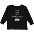 thumbnail image 3 of Inktastic Live Love Sandwiches Boys or Girls Long Sleeve Toddler T-Shirt, 3 of 5