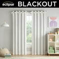 thumbnail image 3 of Eclipse Kids Bow Tab Top 100% Blackout 84" long x 40" wide Curtain panel in White, 3 of 10
