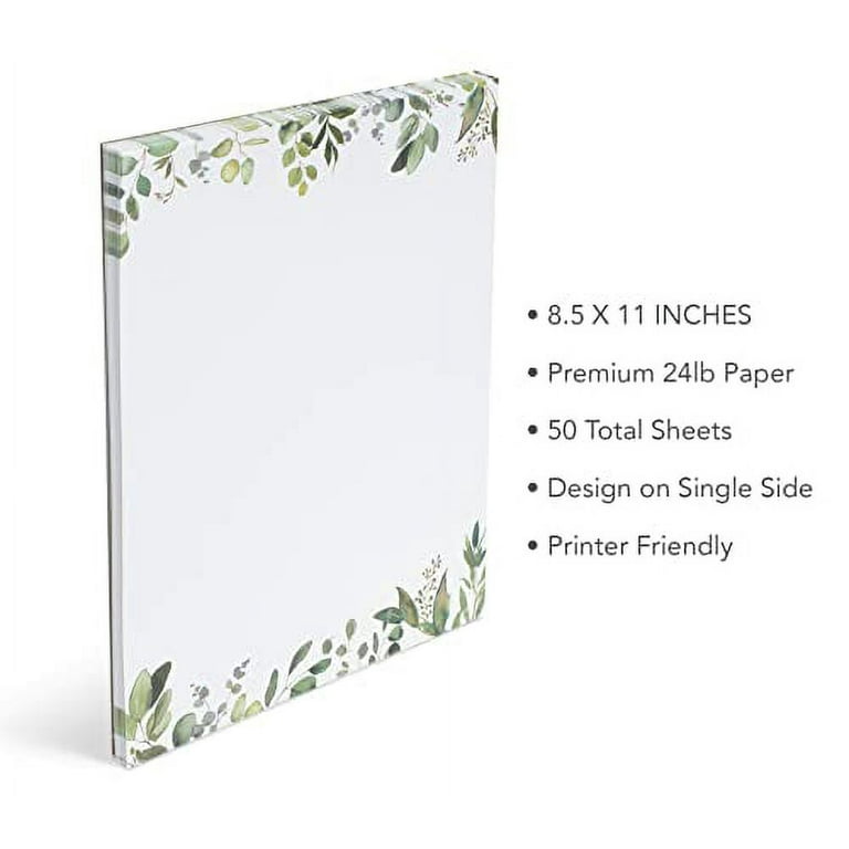Loose Leaf Paper, Stationery Writing Paper, Greenery Letterhead Paper 8.5 x  11 Inches, 100 Sheets, Elegant Writing Paper, A4 Unpunched Refills Paper  for Ring Binder/Discbound, Decorative Printer Paper - Yahoo Shopping