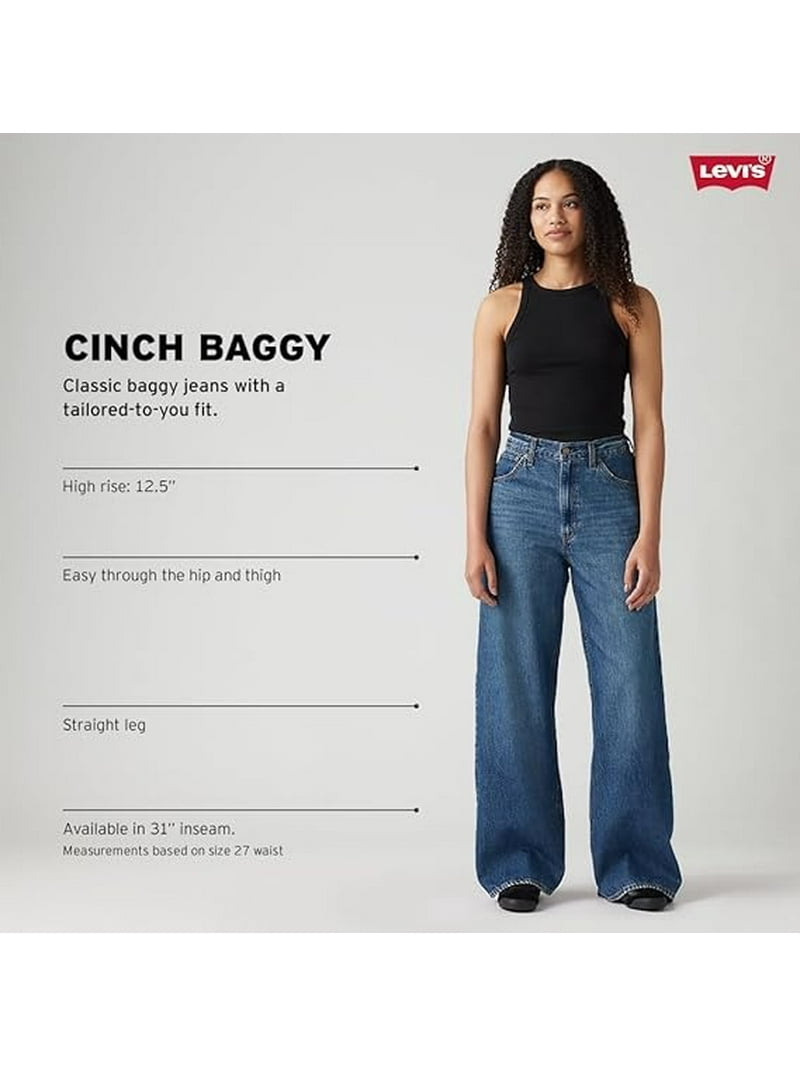 Levi's Women's Cinch Baggy Jeans with Adjustable Waist, Wide