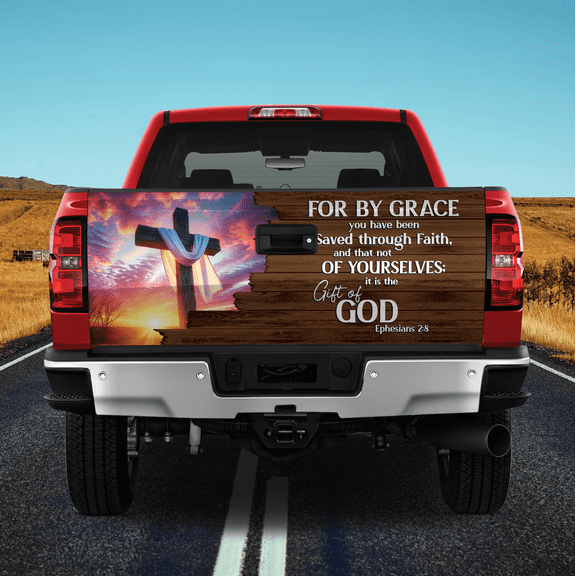 Lotusprinthandmade Christian Quotes Holy Bible of God Tailgate Wrap 2 Sizes (24"x58")