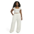 thumbnail image 2 of Mills by Millie Bobby Brown Women's Embroidery Ribbed Short Sleeve Crop T-Shirt, Sizes XXS-XXL, 2 of 9
