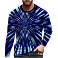 thumbnail image 2 of Lilgiuy Men Casual Round Neck Short Sleeve Pullover Line 3D Printed T-Shirt Blouse Regular Fit, 2 of 5