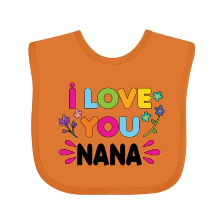 

Inktastic I Love You Nana with Flowers Gift Baby Girl Bib