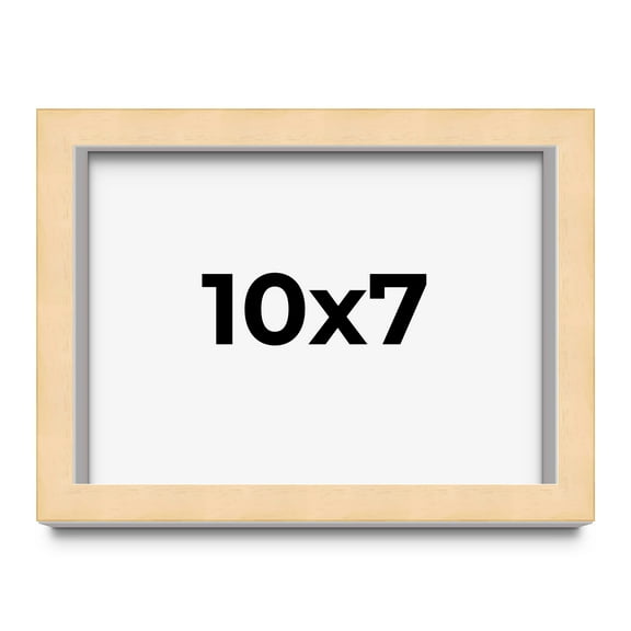 10x7 Frame Natural Wood Picture Frame | 0.75 Inch Moulding Width | with UV Acrylic Plexiglass, Foam