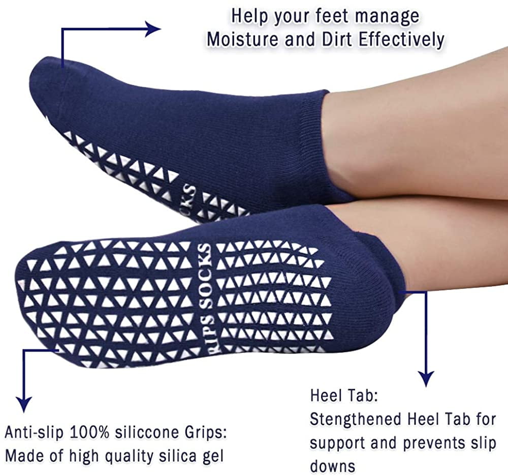 100%Cotton Non Slip Toe Yoga Socks Home Exercise  Workout Pole Dance Gym Pilates 