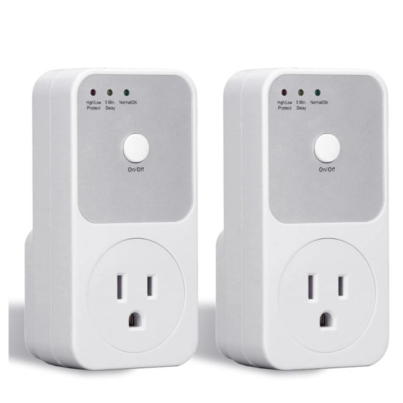 HAPEMEIN Protector de Voltaje, 2pcs 1800w Regulador de Voltaje para Refrigerador, Regulador de Voltaje para TV Lavadora Microondas contra Sobretensiones