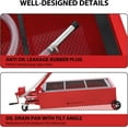 thumbnail image 3 of 20 Gallon Oil Drain Pan Oil Drain Tank, 76L Low Profile Oil Drain Pan, Large Capacity Oil Change Pan with Manual Pump & T Foldable Hand and Wheels, 8FT Hose Oil Drain Cart for Car, SUV, Trucks, 3 of 7