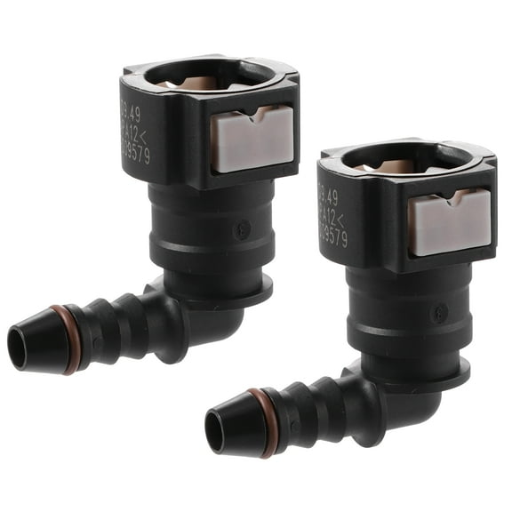 2pcs Car 3/8 Fuel Line Quick Connector Fuel Line Nylon Hose Pipe Quick Release 90 Degree for 3/8 to 1/4 ID Nylon Tubing