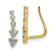 Primal Gold 14 Karat Yellow Gold Lab Grown Diamond Ear Climber Earrings