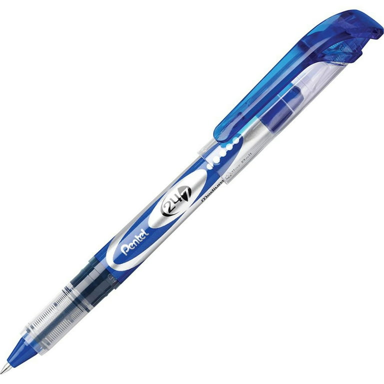 Pentel 24/7 Rollerball Pens - Medium Pen Point - 0.7 mm Pen Point Size - Blue Water Based Ink - Blue Barrel - Metal Tip - 1 Dozen Pentel 24/7 Rollerball Pens - Medium Pen Point - 0.7 mm Pen Point Size - Blue Water Based Ink - Blue Barrel - Metal Tip - 1 Dozen