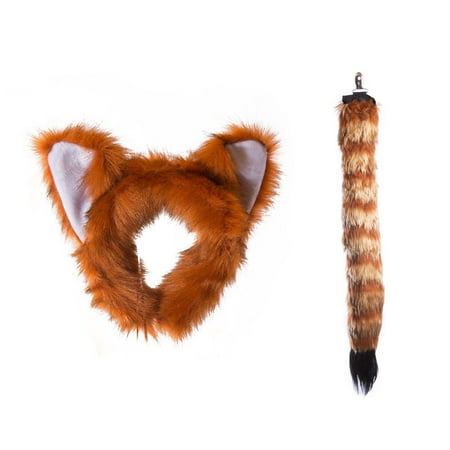 wildlife tree plush red panda ears headband and tail set for red panda costume